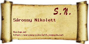 Sárossy Nikolett névjegykártya