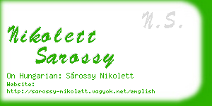 nikolett sarossy business card