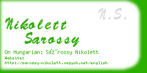 nikolett sarossy business card